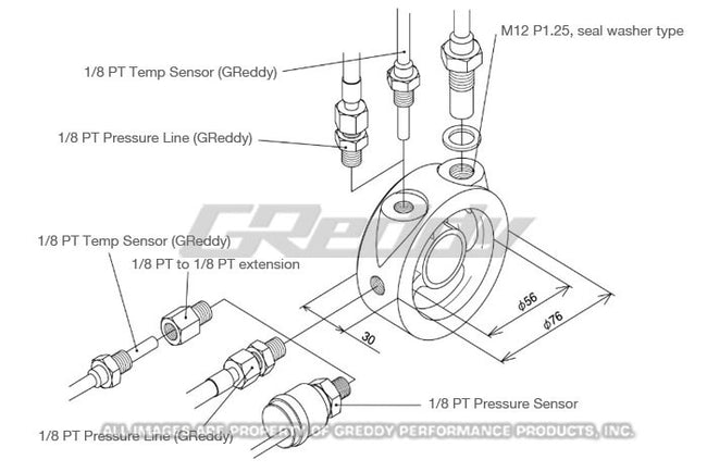 GReddy Universal Oil Filter Block Sensor Adapter
