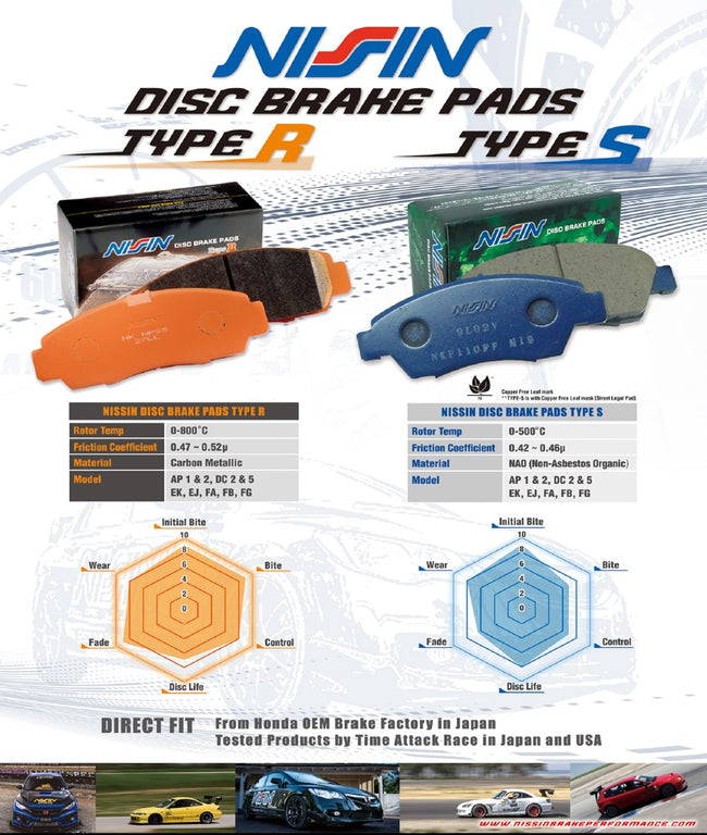 NISSIN Disc Brake Pads - Type S - (Front)