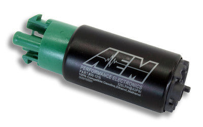 AEM 320LPH E85 High Flow In-Tank Fuel Pump (65mm with hooks, offset inlet)