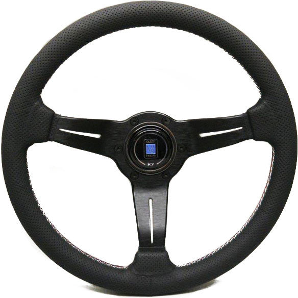 Nardi Deep Corn Perforated Leather with Black Spokes (Italian Cross-stitch)