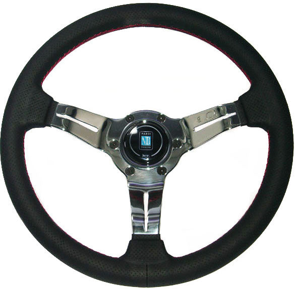 Nardi Deep Corn Perforated Leather with Polished Spokes