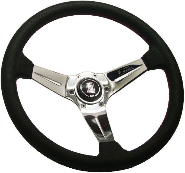 Nardi Deep Corn Perforated Leather with Polished Spokes