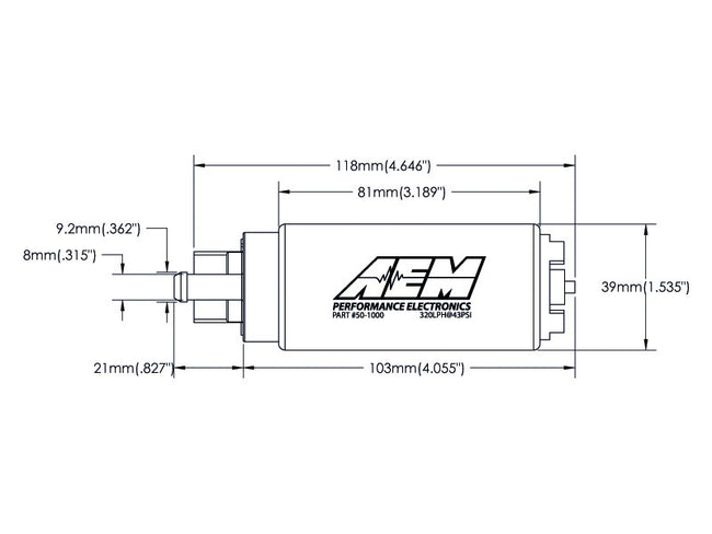 AEM 320L In Tank Fuel Pump Kit (Gasoline)